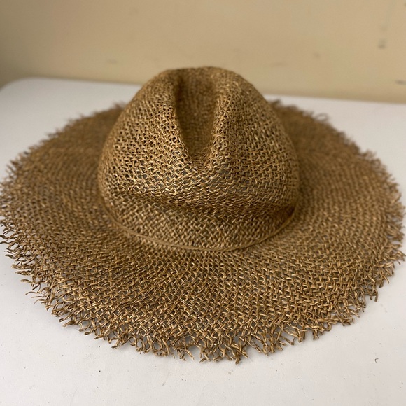 GIGI PIP Wide Brim Straw Fedora Hat in Natural Brown main image 6
